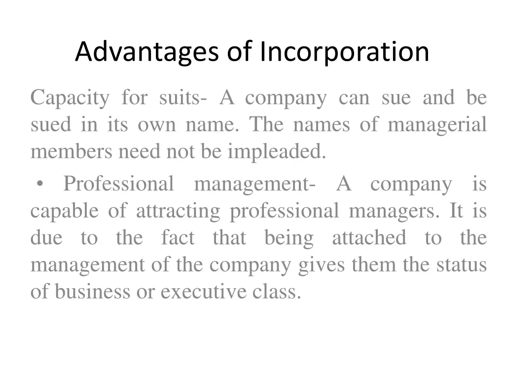 advantages of incorporation 3