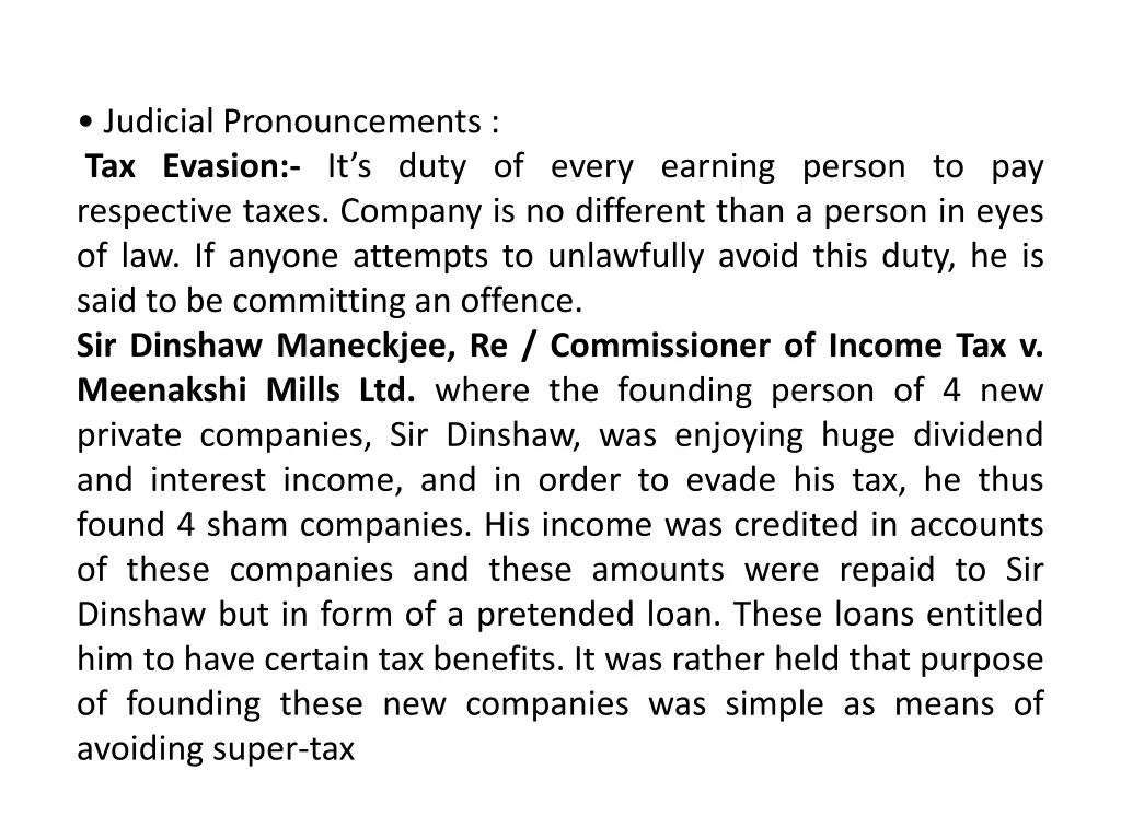 judicial pronouncements tax evasion it s duty