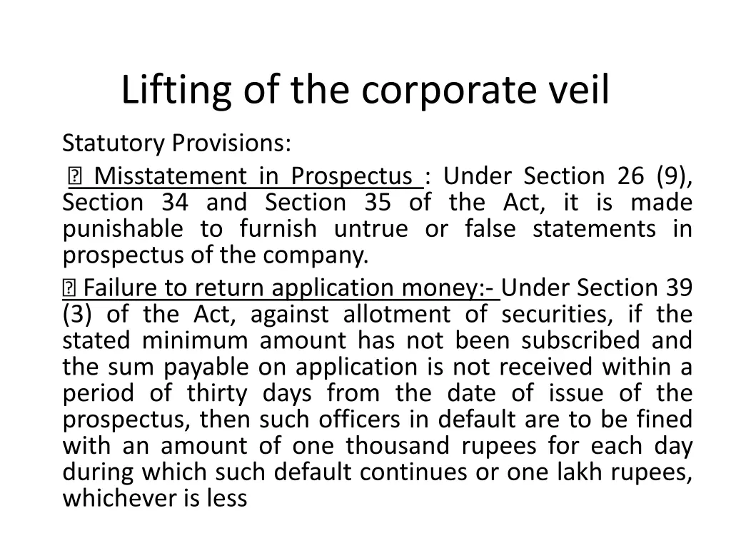 lifting of the corporate veil 1