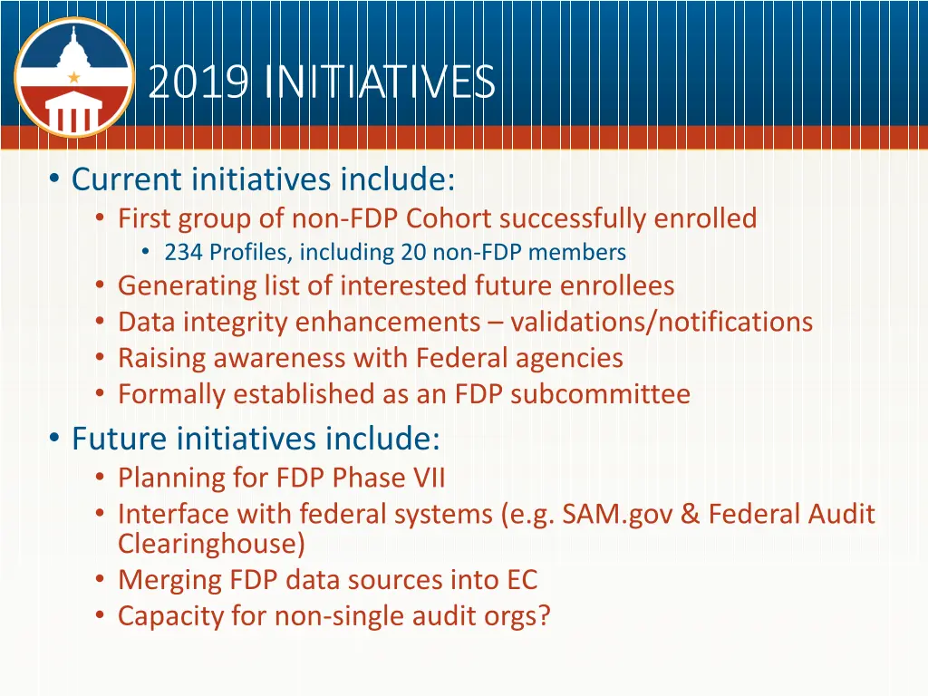 2019 initiatives