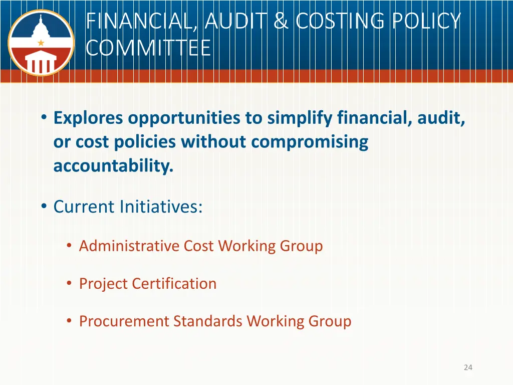 financial audit costing policy committee