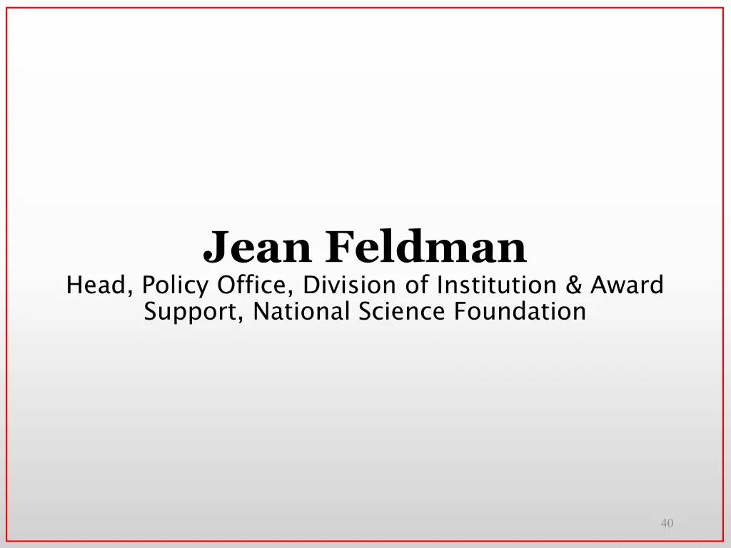 jean feldman head policy office division