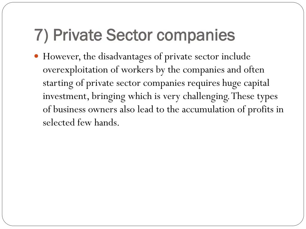 7 private sector companies 7 private sector 1