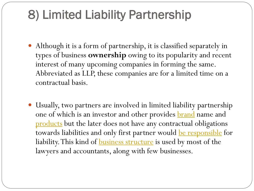 8 limited liability partnership 8 limited