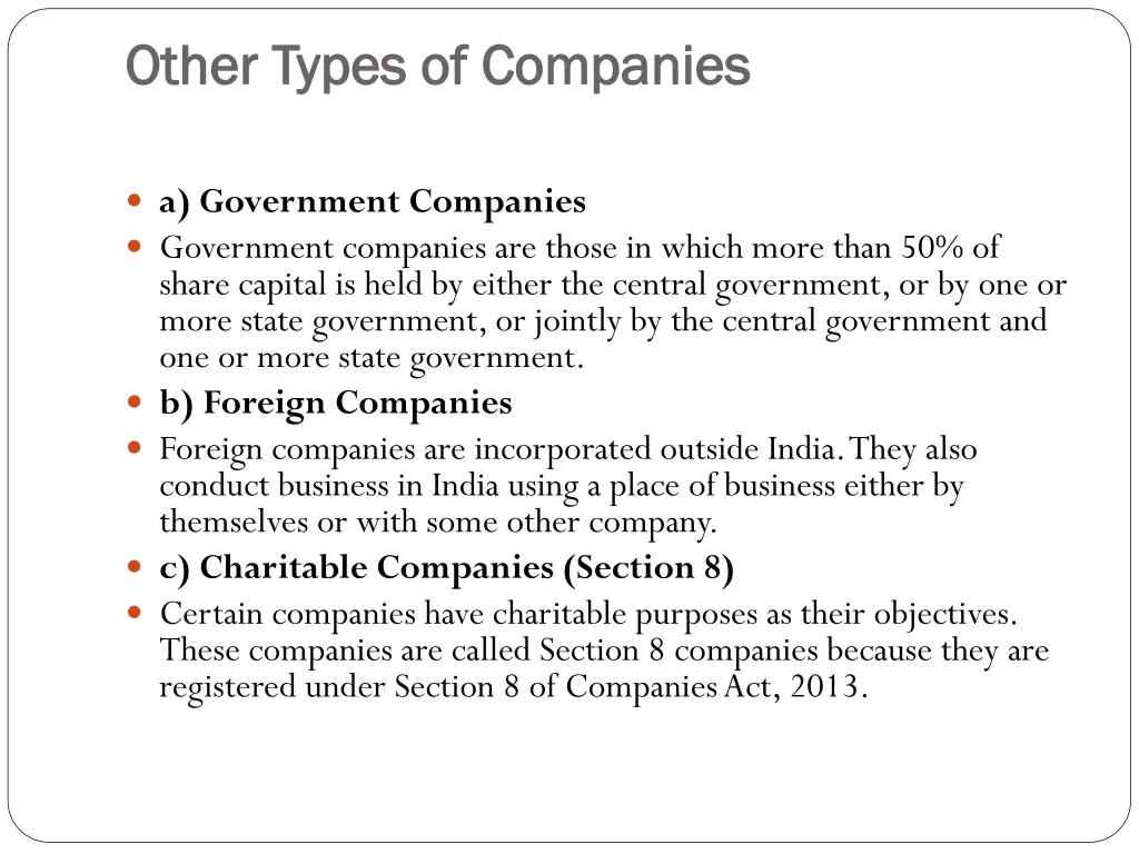 other types of companies other types of companies