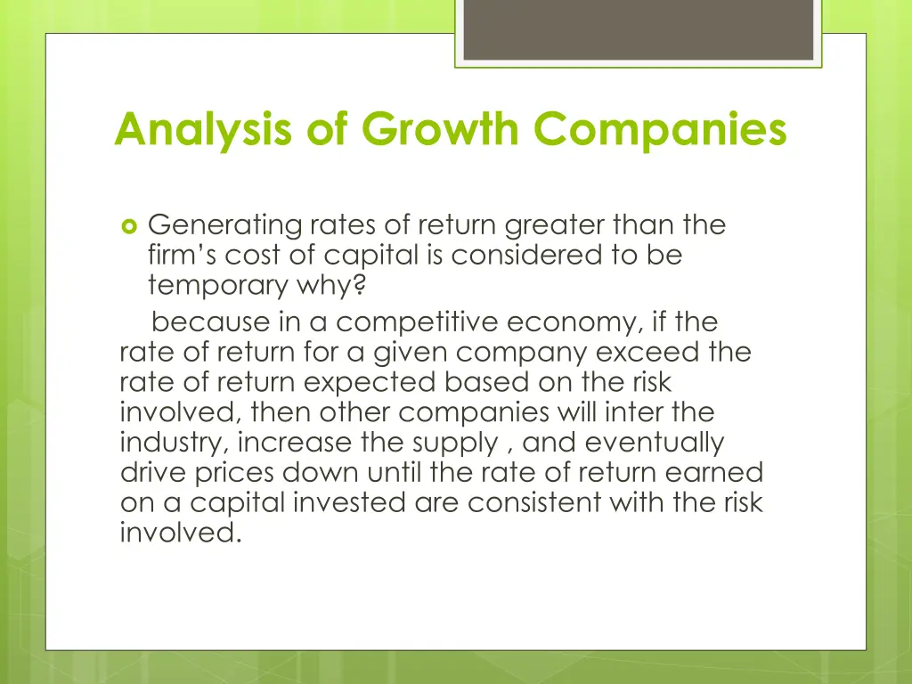 analysis of growth companies