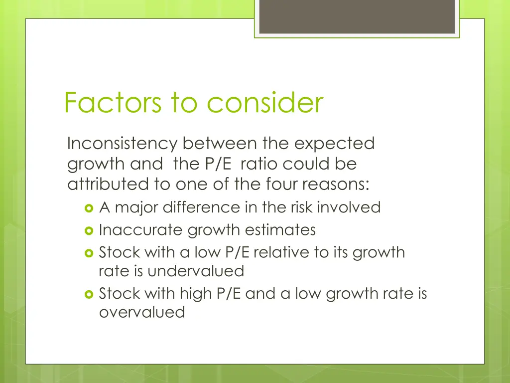 factors to consider