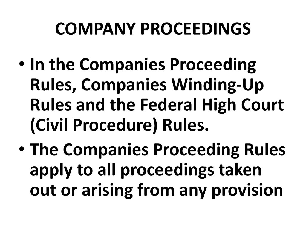 company proceedings 1