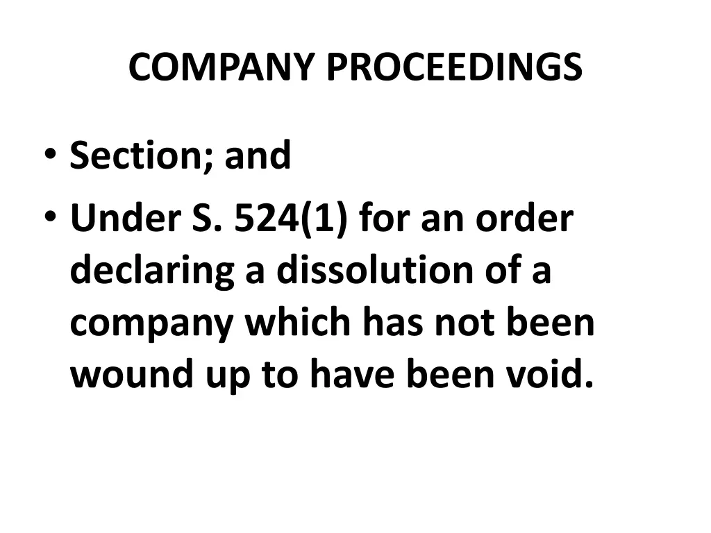 company proceedings 10