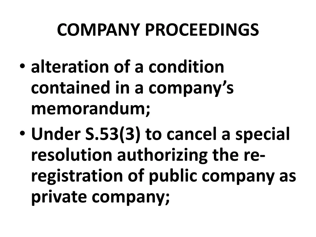 company proceedings 12