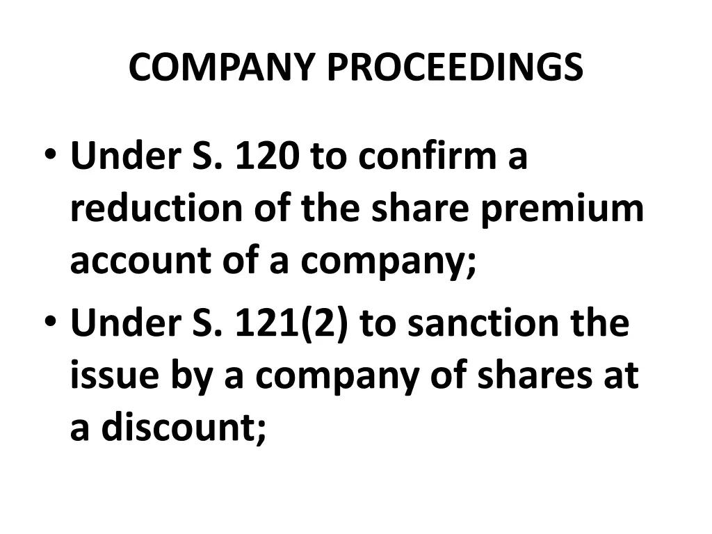 company proceedings 13