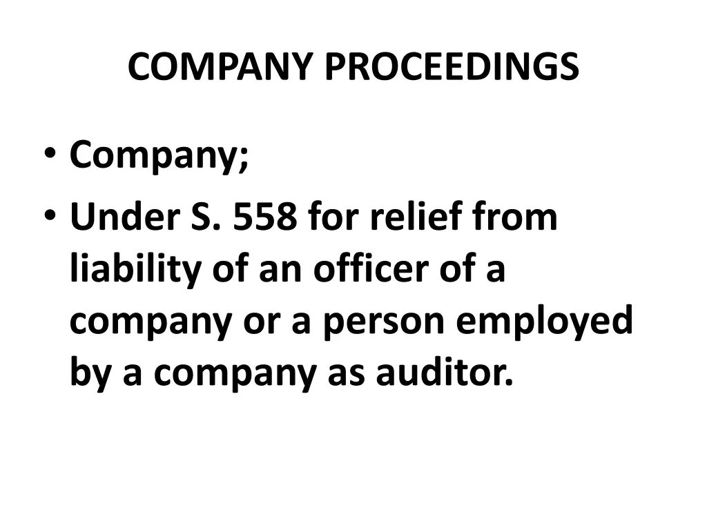 company proceedings 17