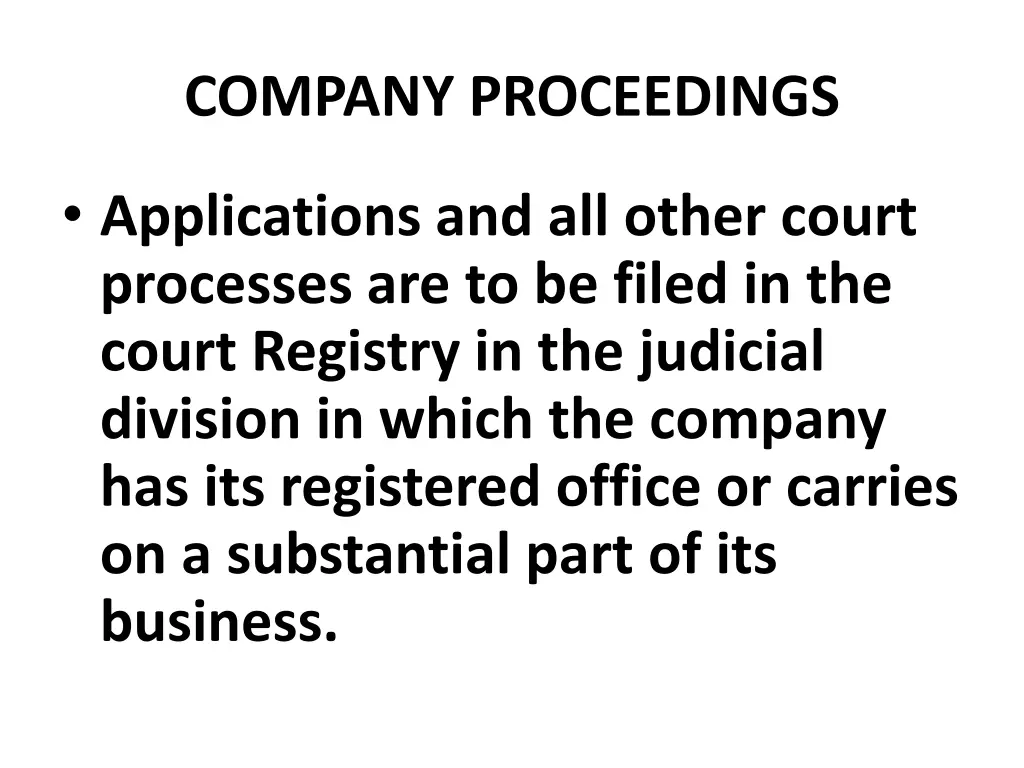 company proceedings 18