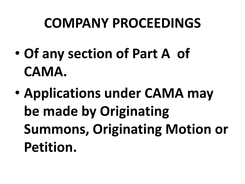 company proceedings 2