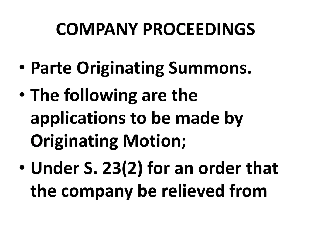 company proceedings 5