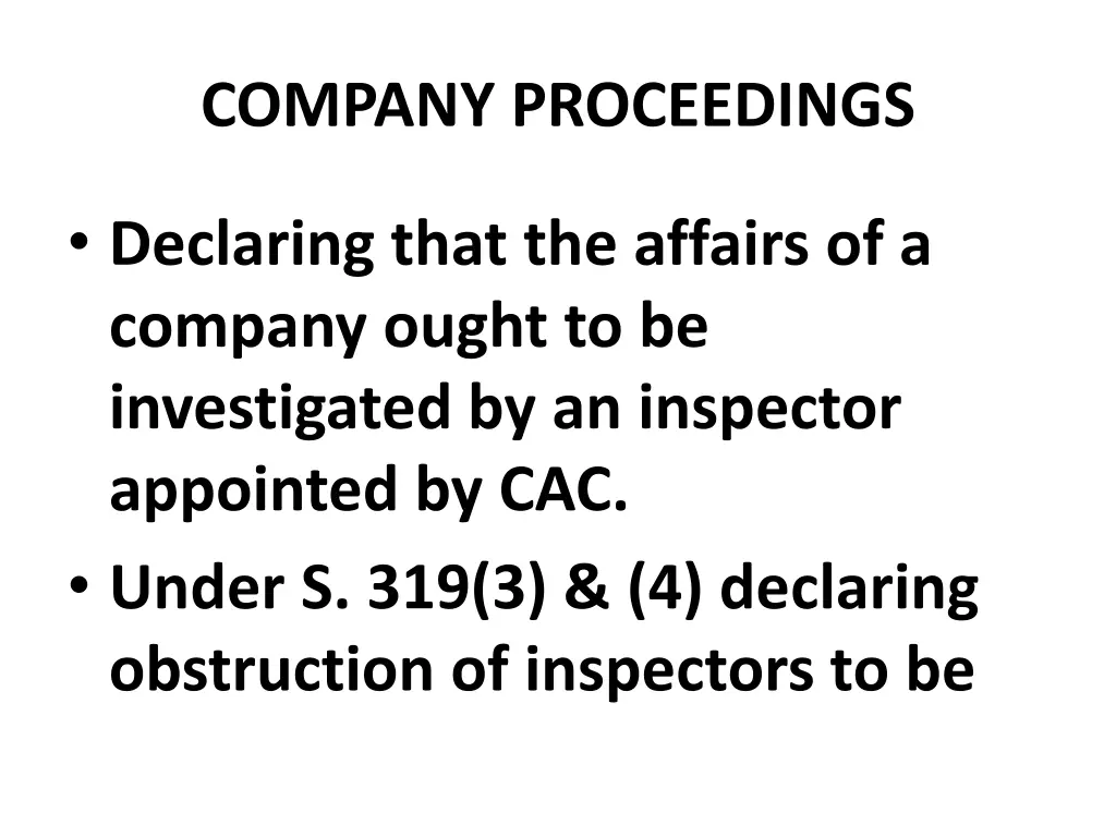 company proceedings 8