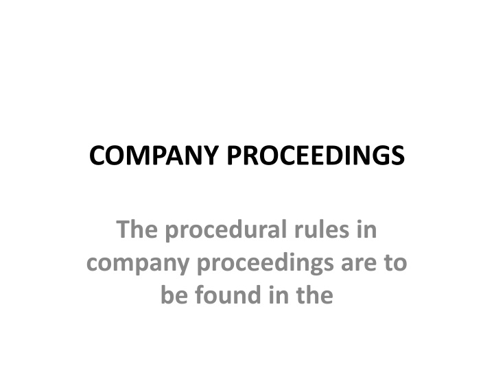 company proceedings