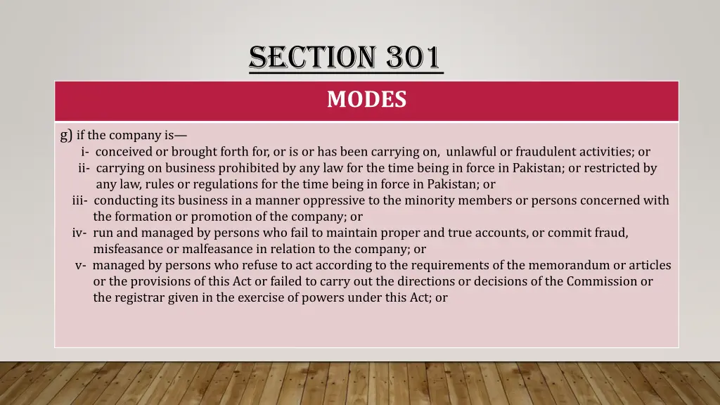 section 301 modes 1