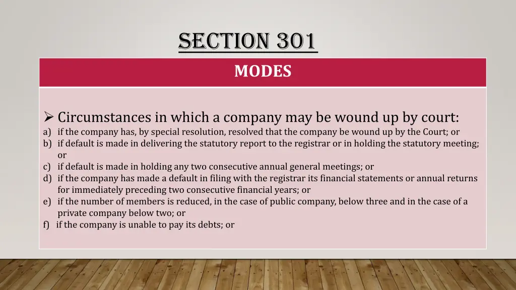 section 301 modes