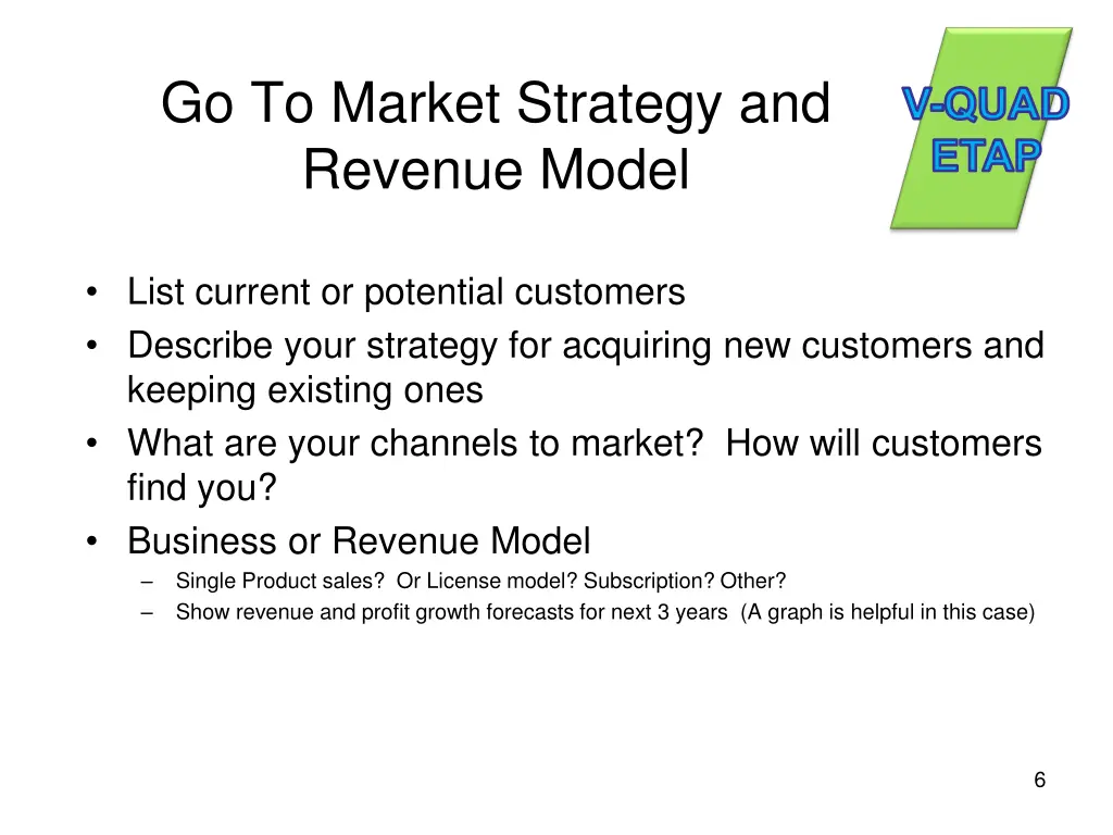 go to market strategy and revenue model