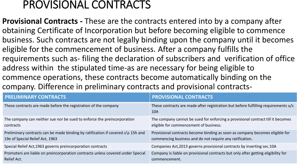 provisional contracts provisional contracts