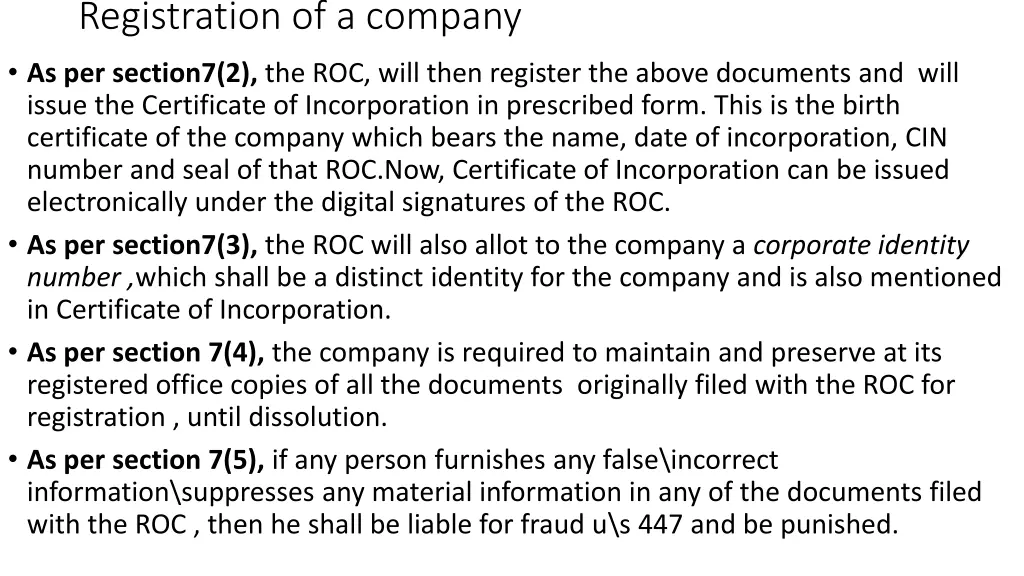 registration of a company 1