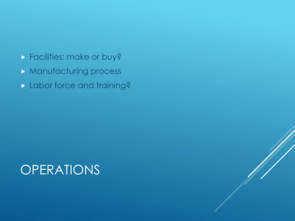 facilities make or buy