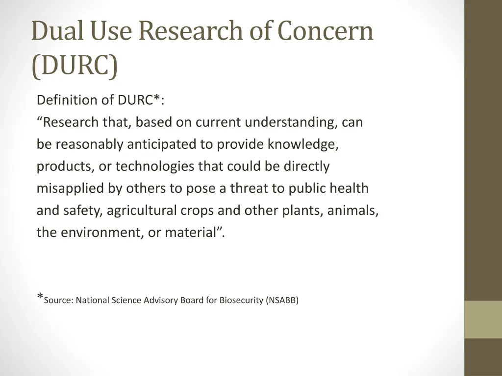 dual use research of concern durc 1