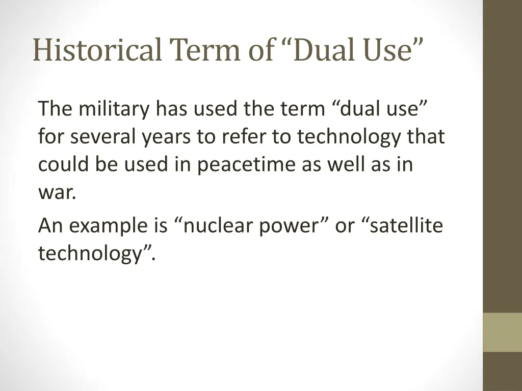 historical term of dual use