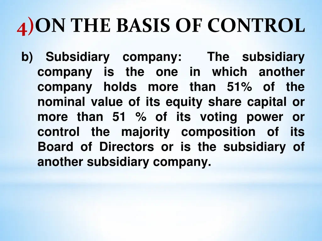 4 on the basis of control 1