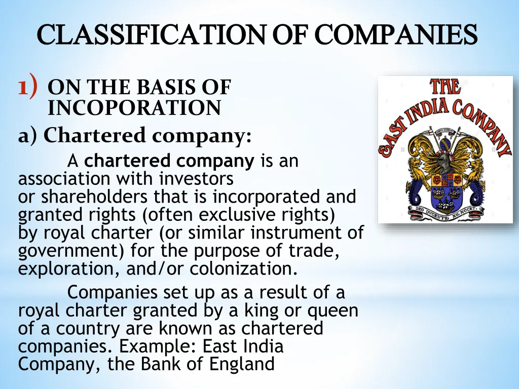 classification of companies classification