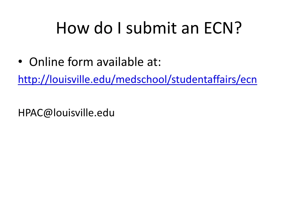 how do i submit an ecn