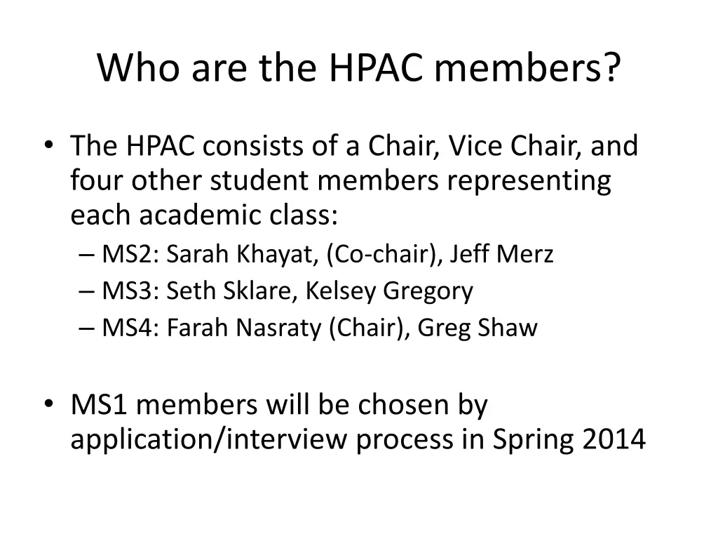 who are the hpac members