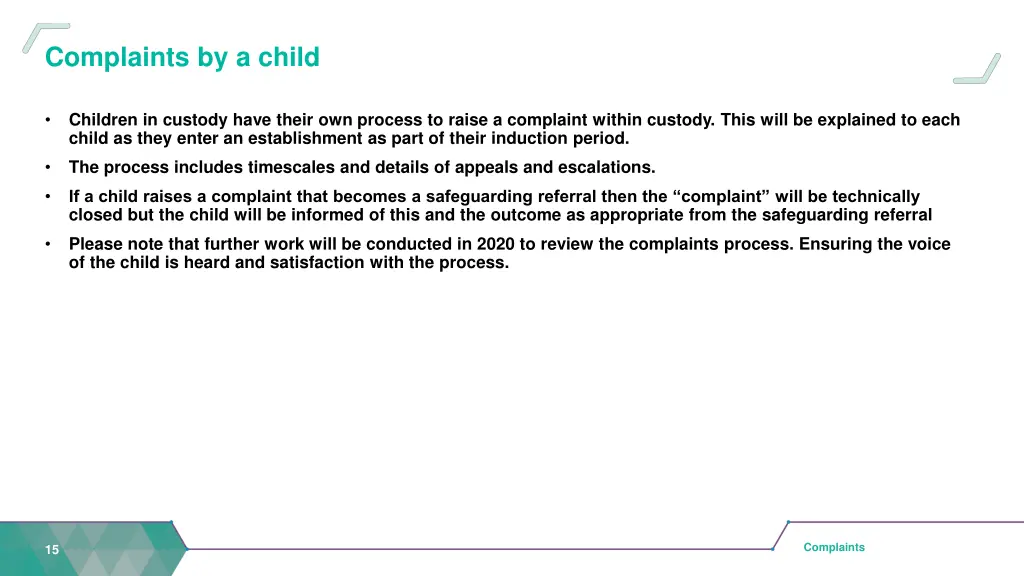 complaints by a child