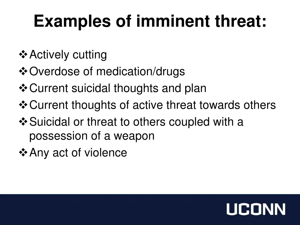 examples of imminent threat