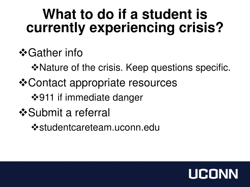 what to do if a student is currently experiencing