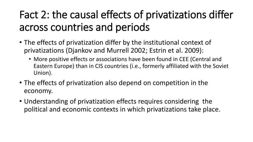 fact 2 the causal effects of privatizations