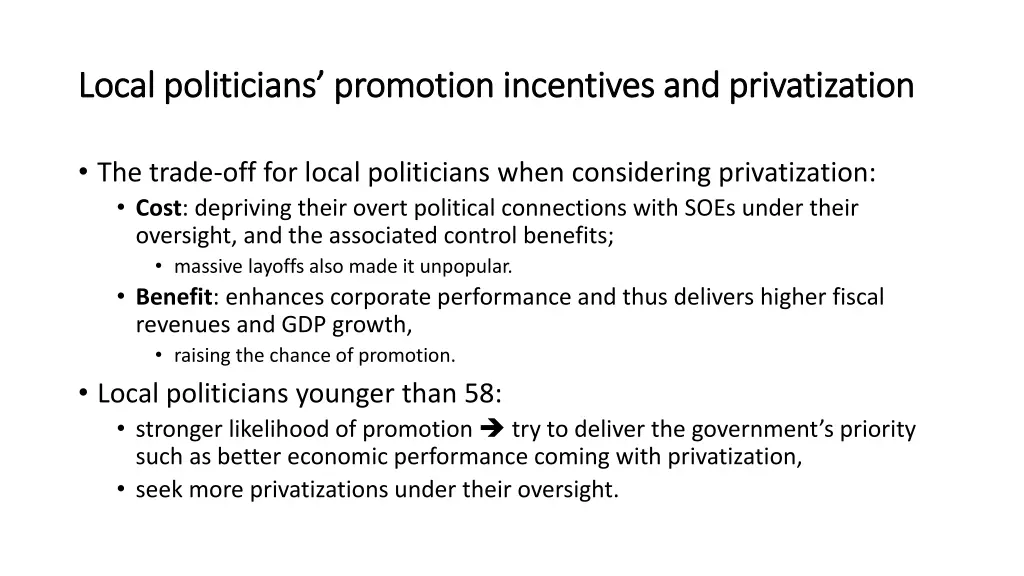 local politicians promotion incentives