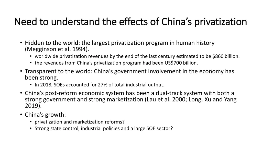 need to understand the effects of china