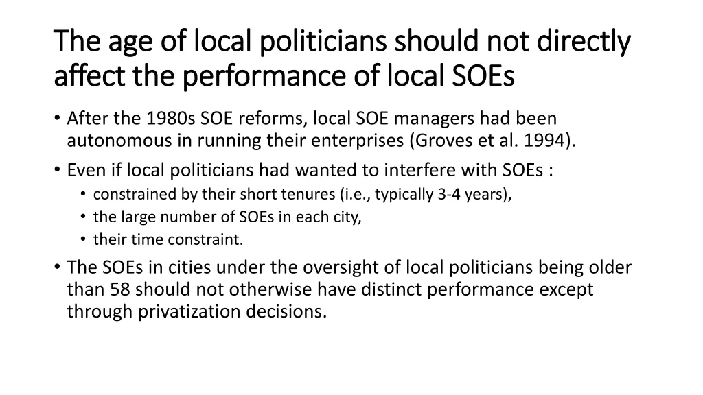 the age of local politicians should not directly