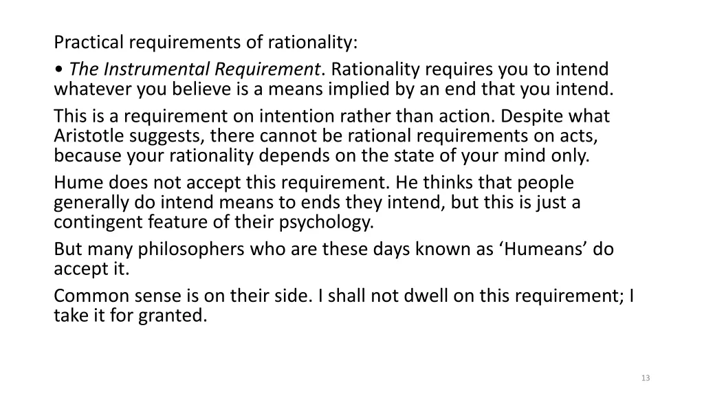 practical requirements of rationality