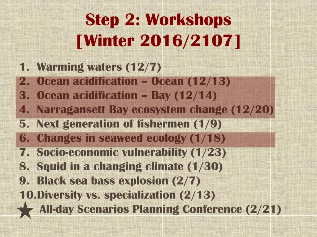 step 2 workshops winter 2016 2107