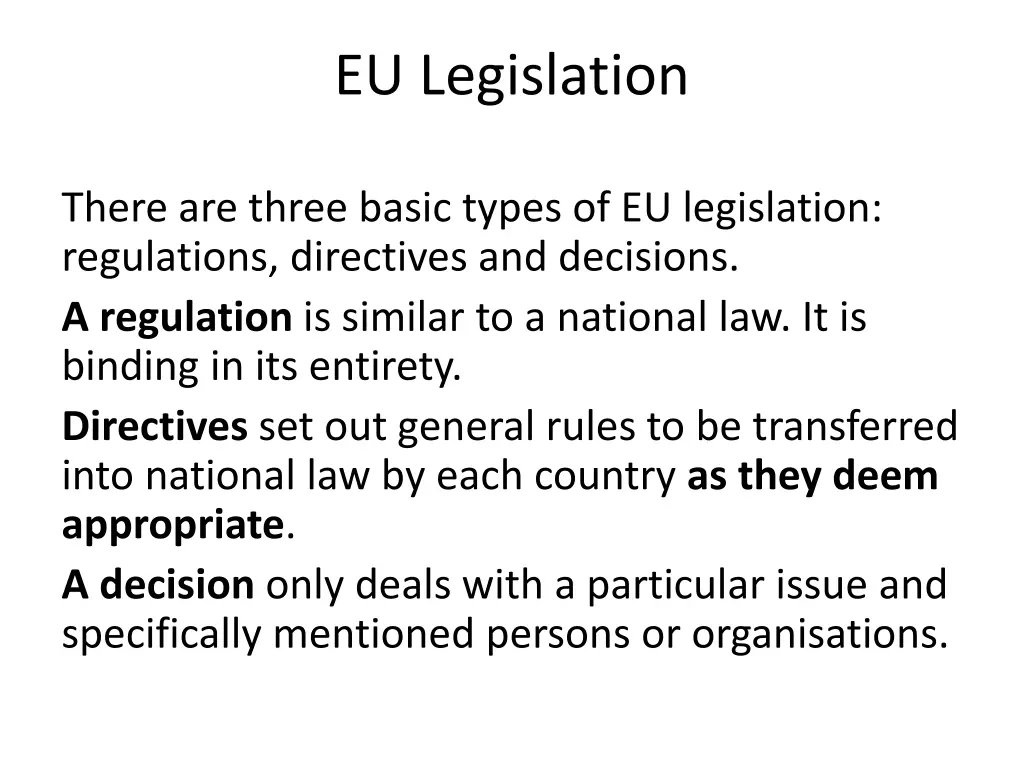 eu legislation