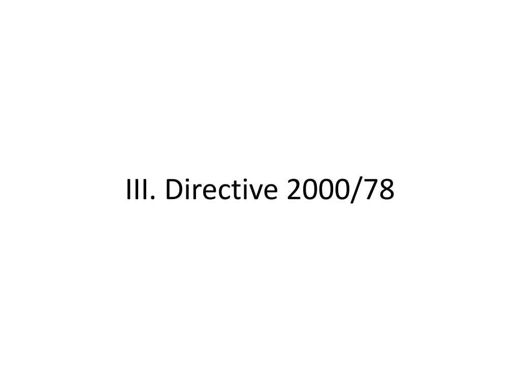 iii directive 2000 78