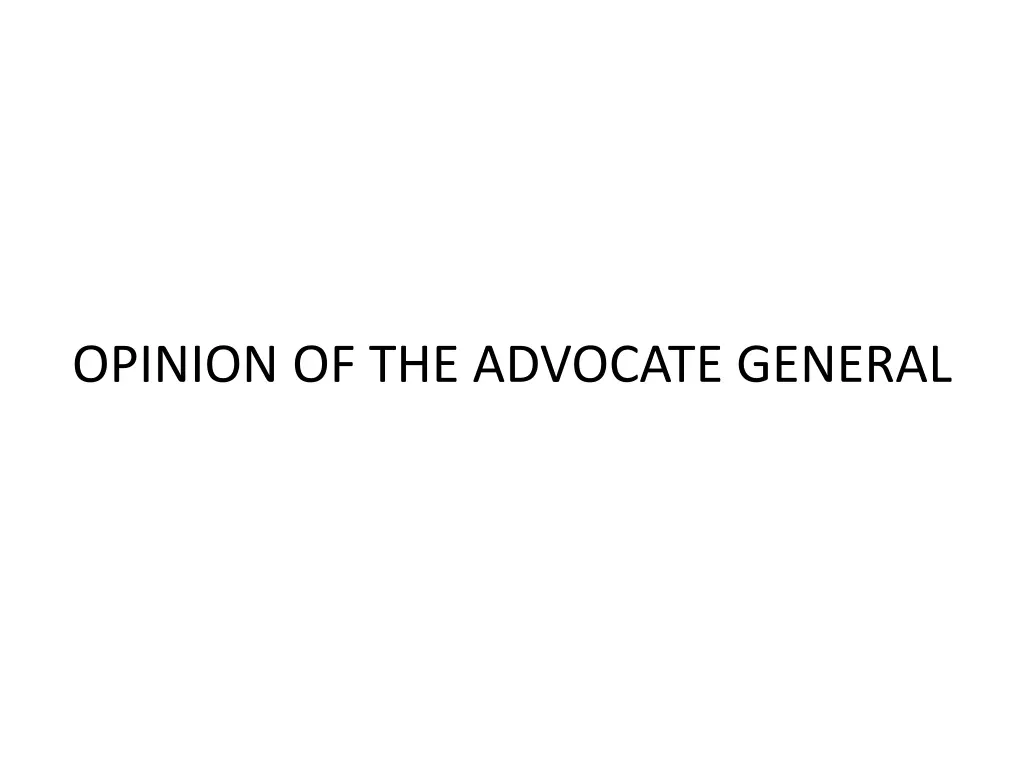 opinion of the advocate general