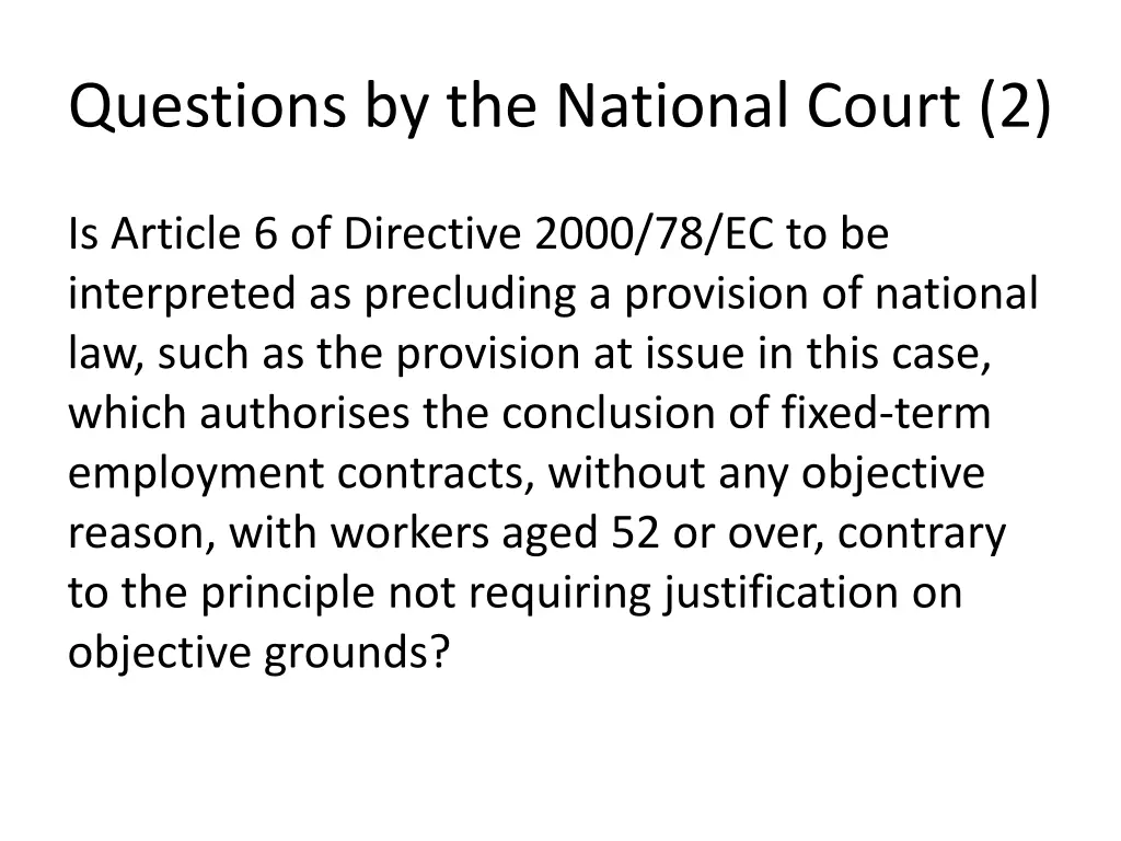 questions by the national court 2