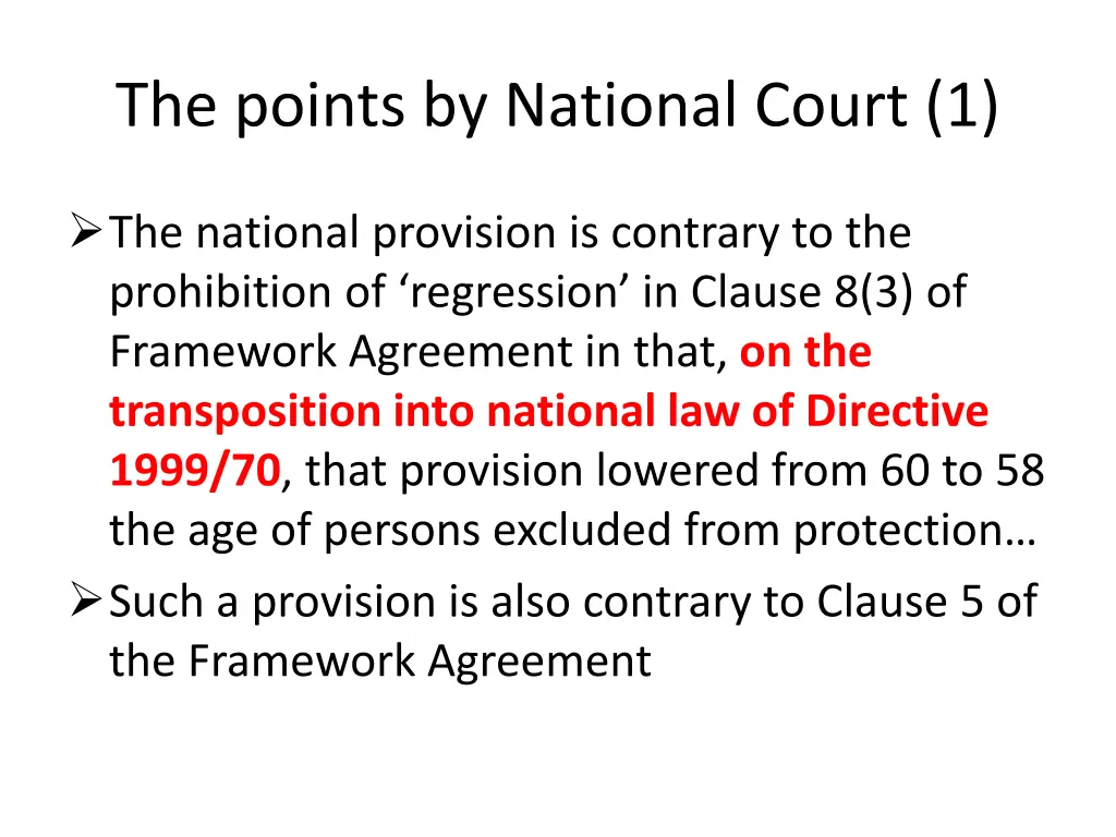 the points by national court 1