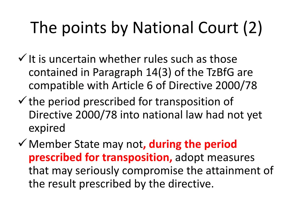 the points by national court 2