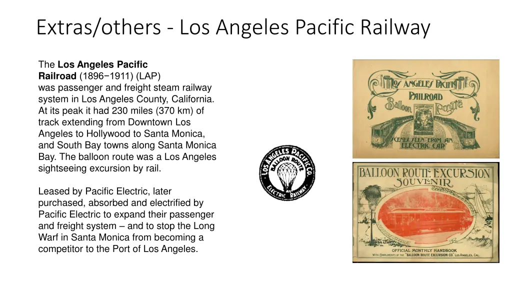 extras others los angeles pacific railway
