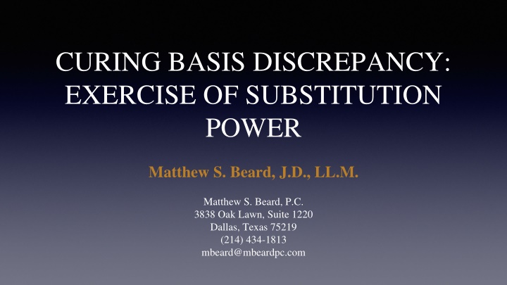 curing basis discrepancy exercise of substitution